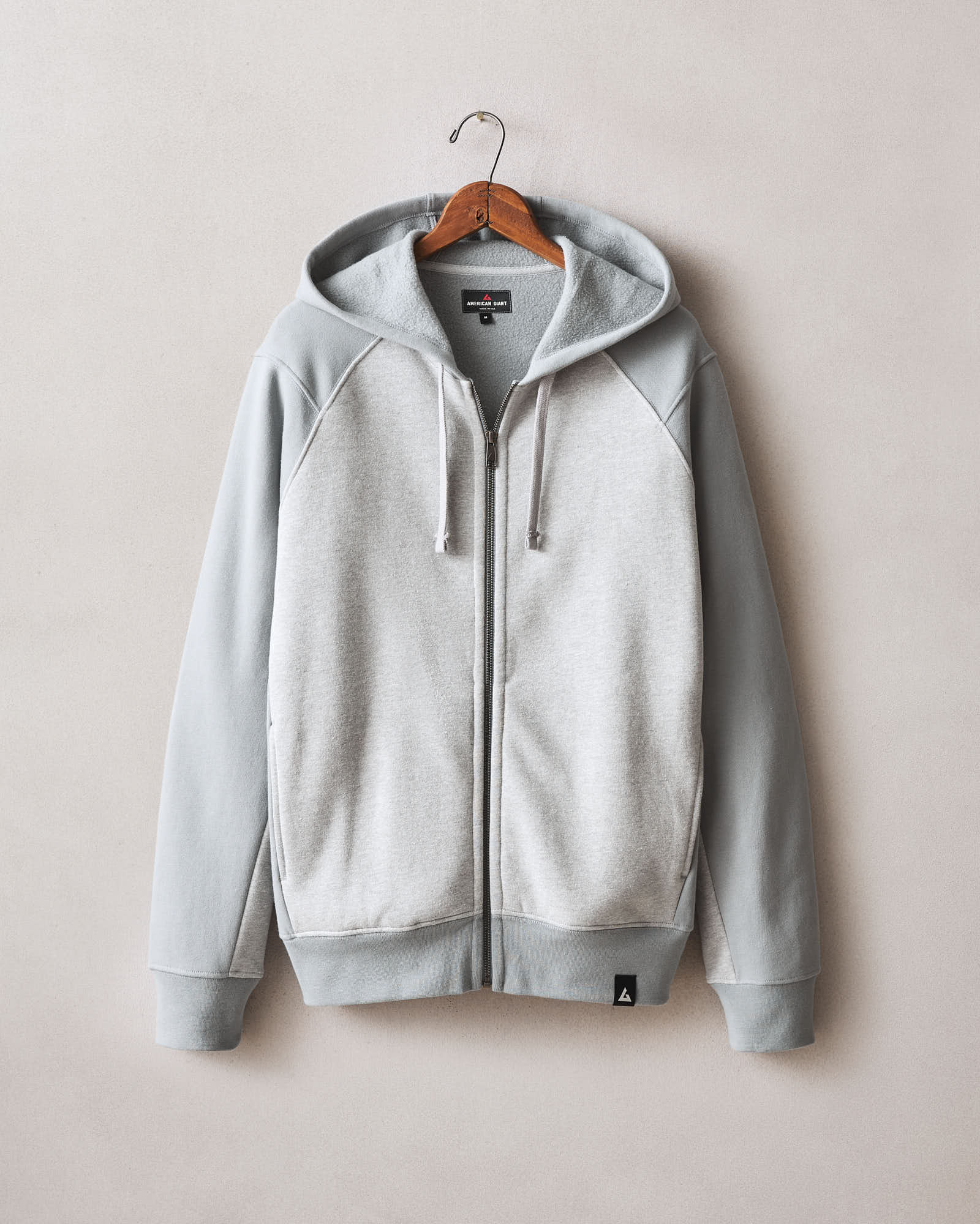 Men's Raglan Colorblock Midweight Full Zip - Athletic Heather Monument