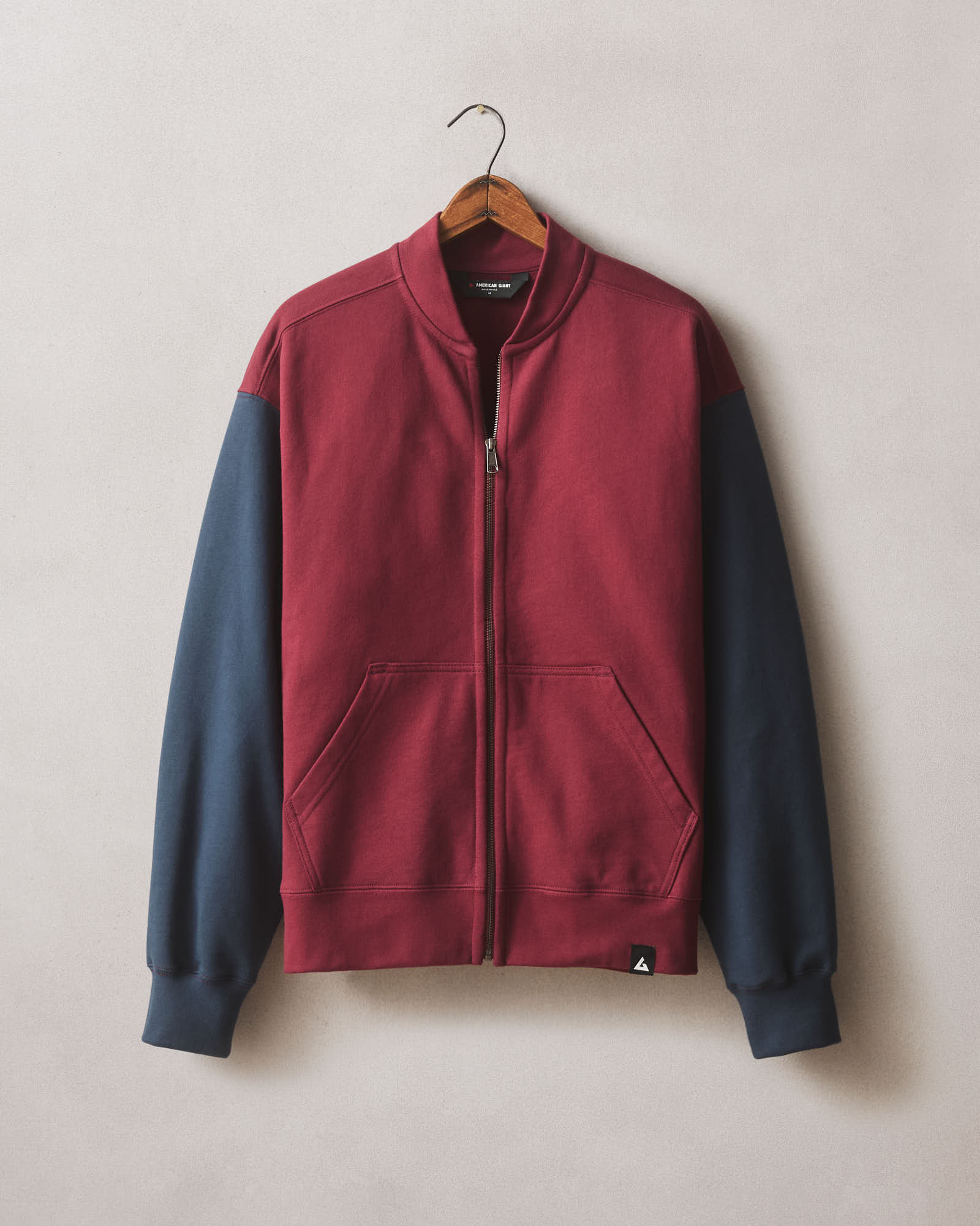 Men's Fleece Colorblock Bomber Jacket - Pomegranate Spellbound