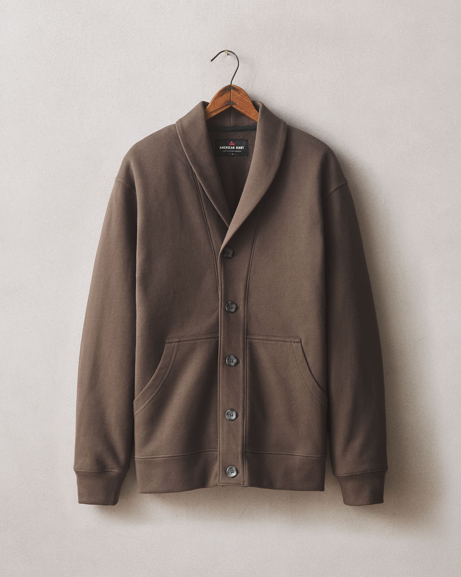 Men's Shawl Collar Cardigan - Turkish Coffee