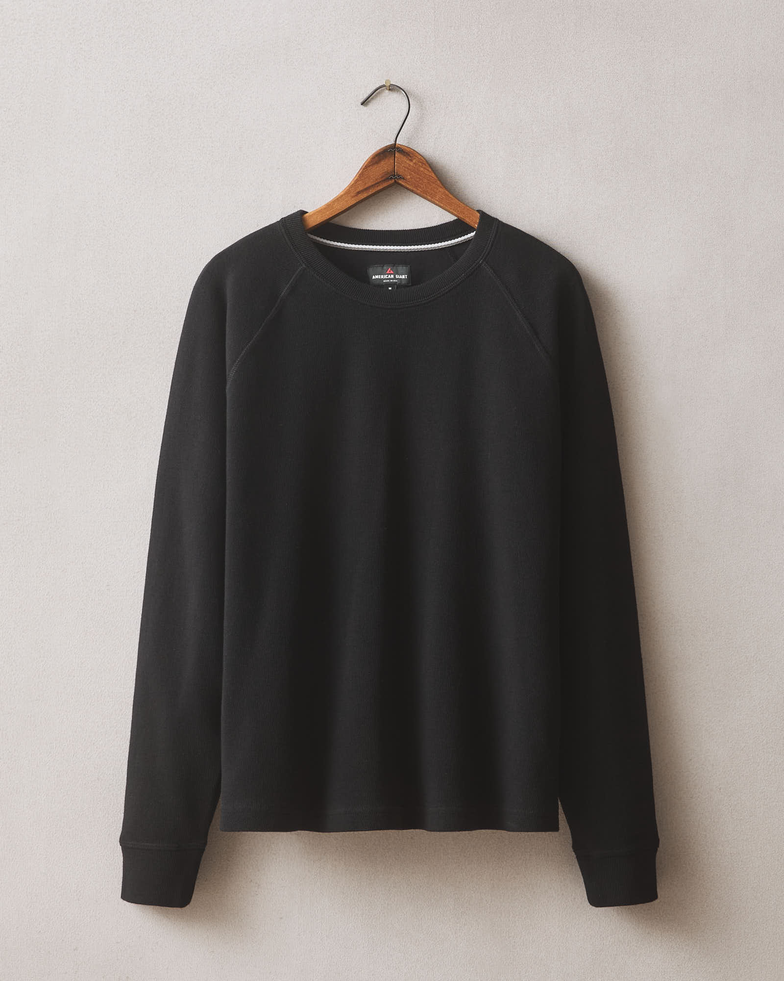 Men's French Rib Crew - Black