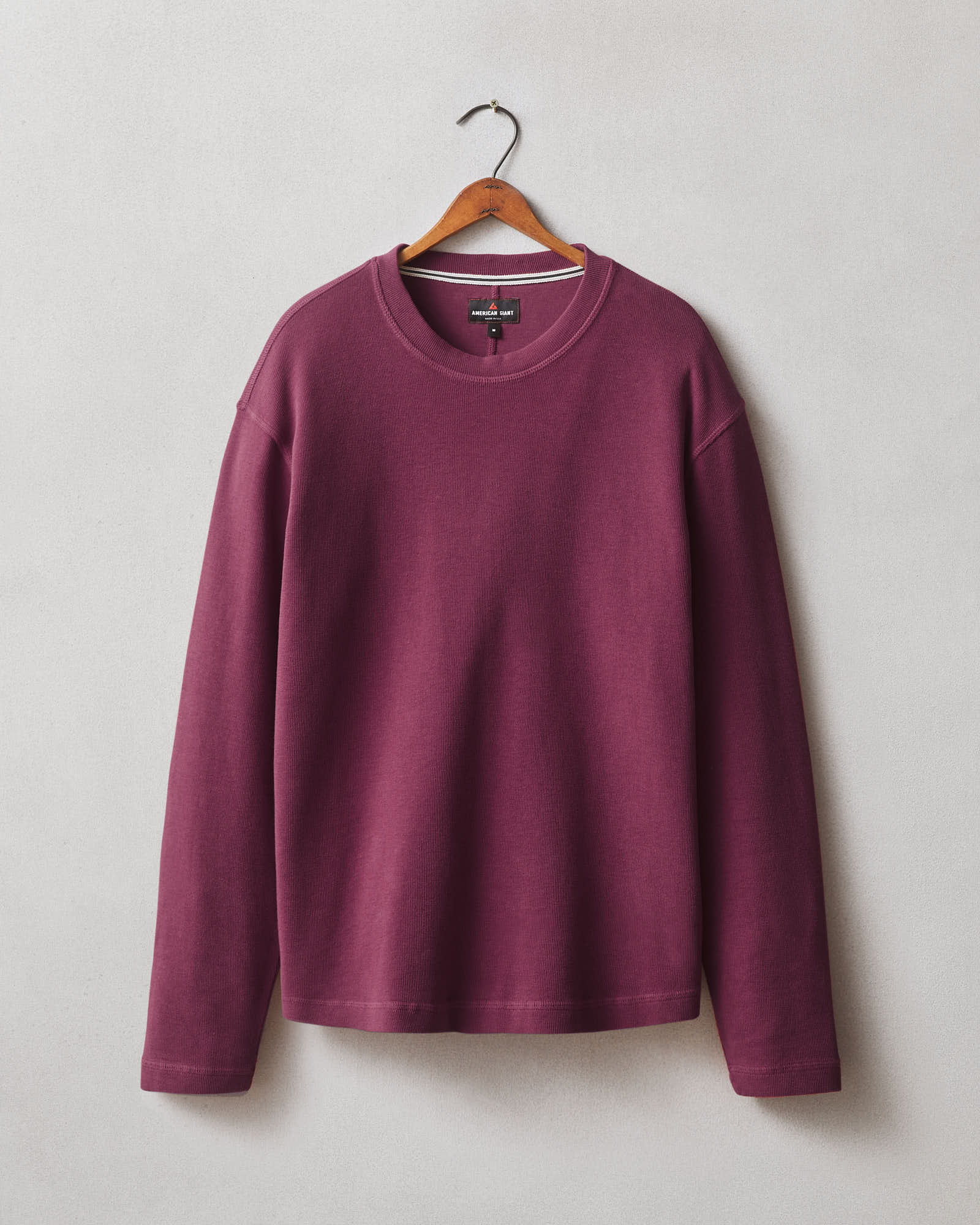 Men's French Rib Crew - Maroon