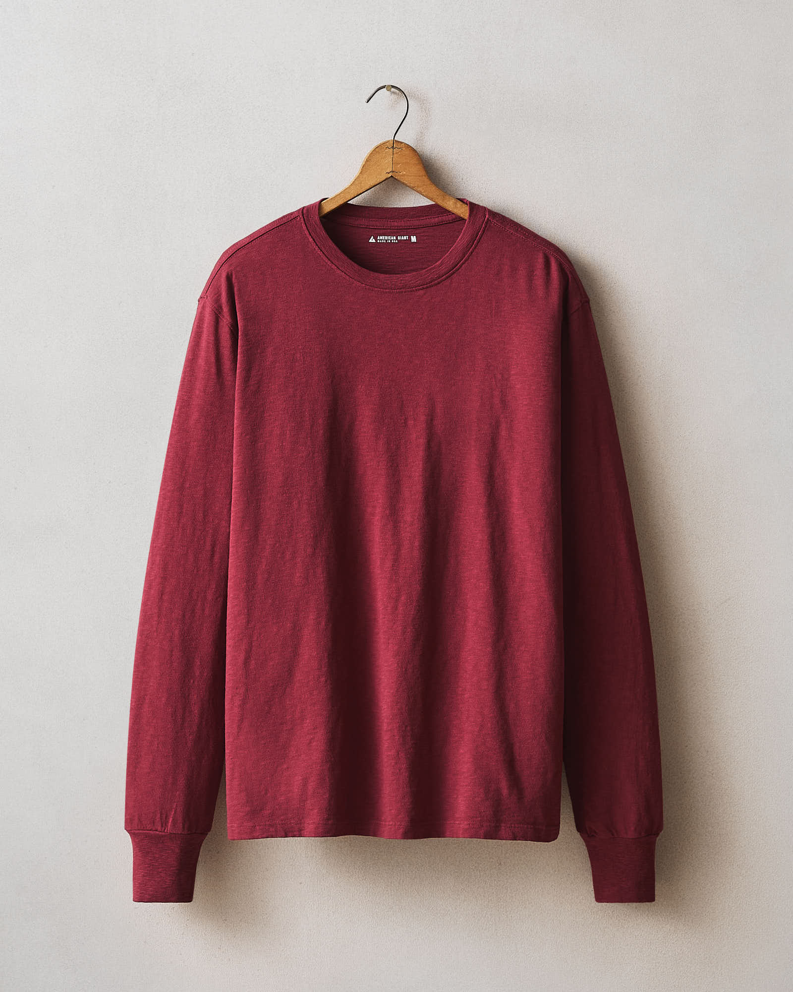 Men's Premium Slub Crew Tee Long Sleeve - Syrah