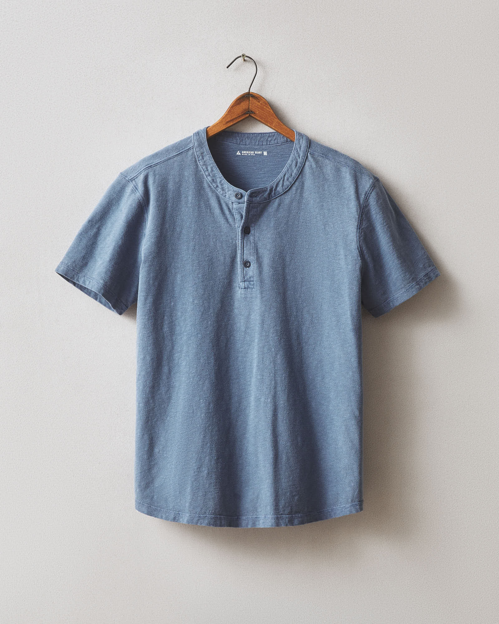 Men's Broken-In Premium Slub Henley - Washed Denim