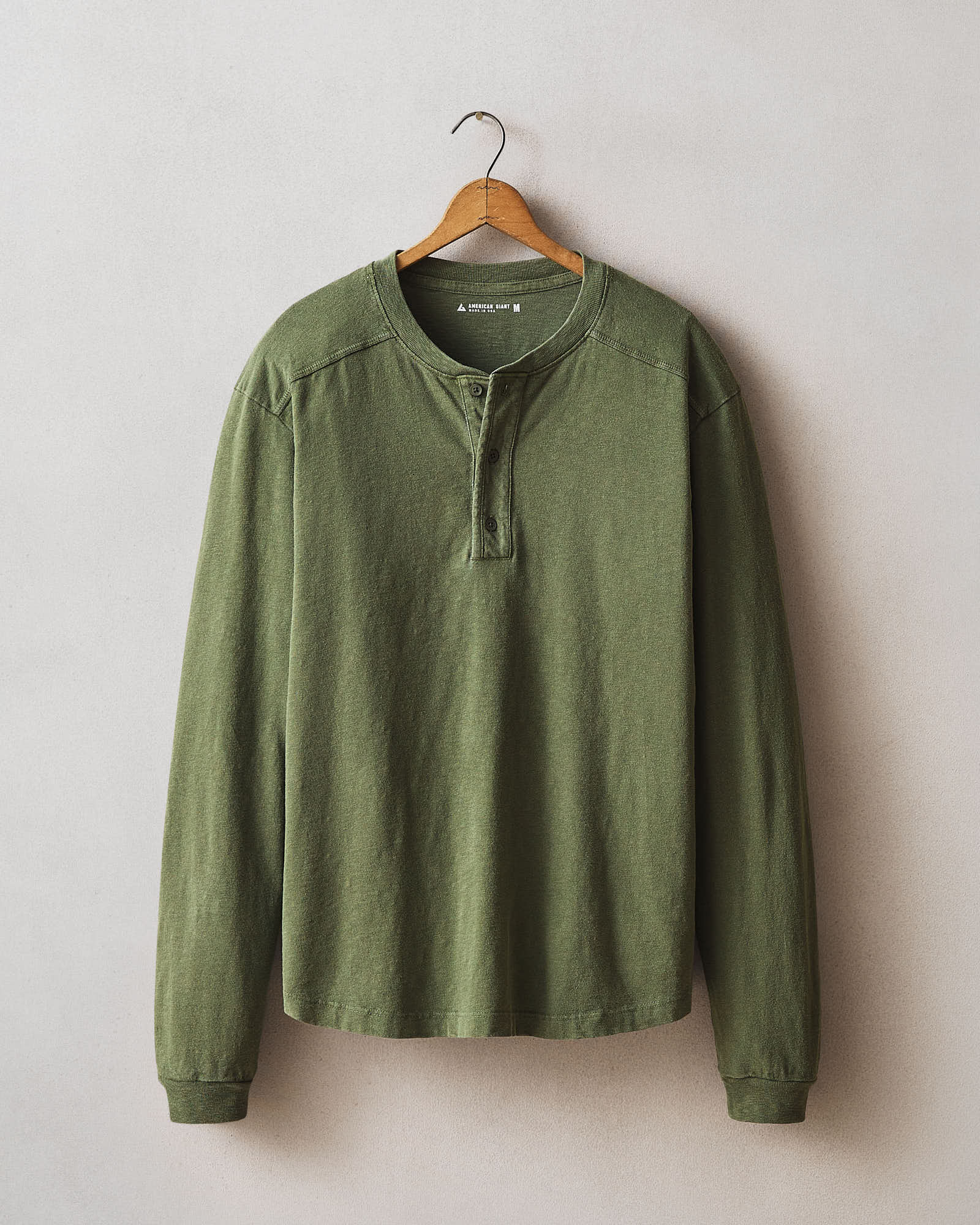 Men's Broken-In Premium Slub Long Sleeve Henley - Rifle Green