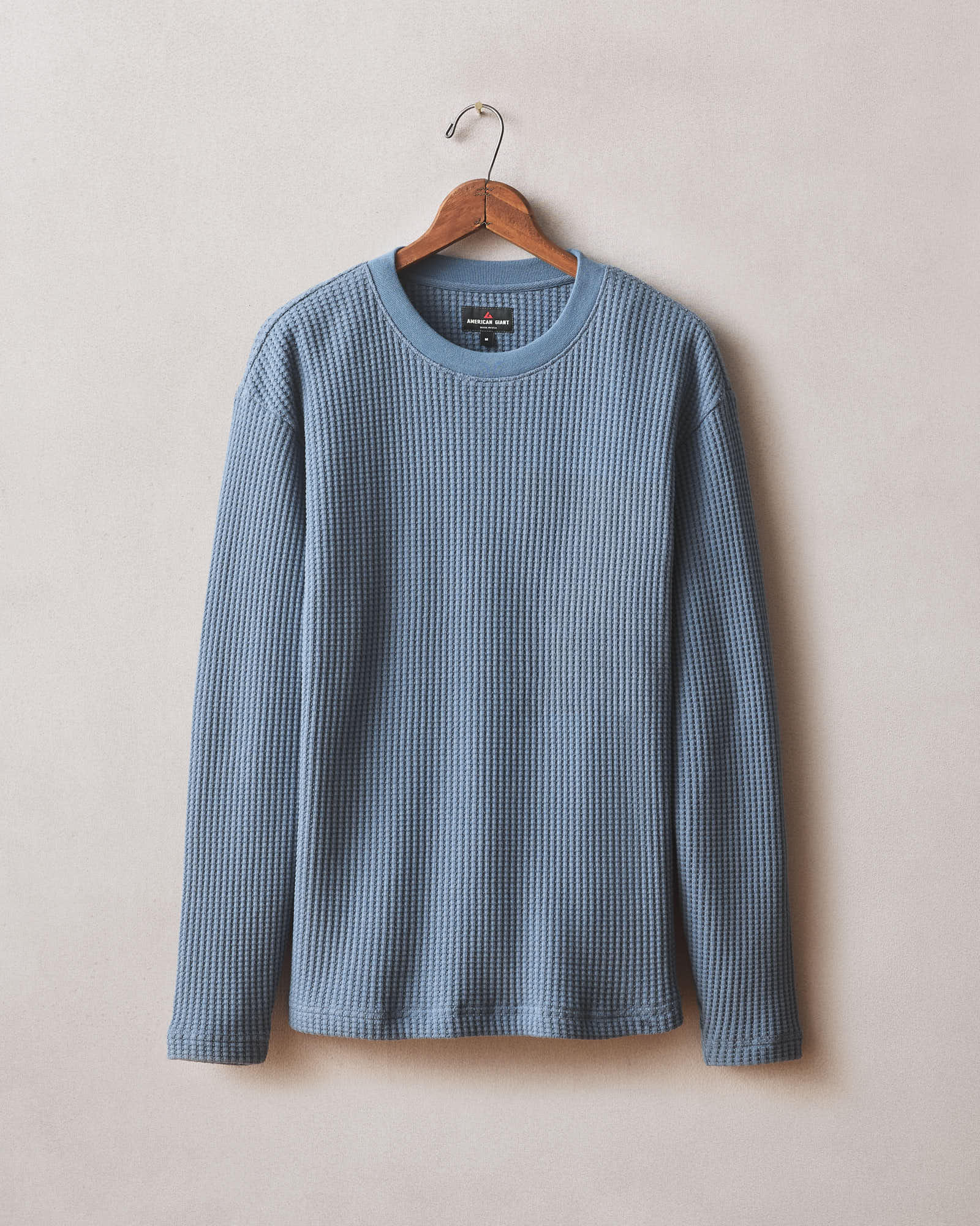 Men's Waffle Long Sleeve Crew - Bluefin