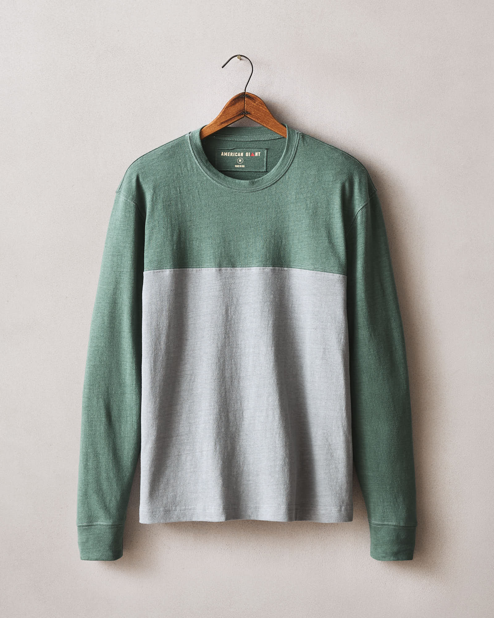 Men's Hemp Colorblock Long Sleeve Tee - Dark Forest Monument