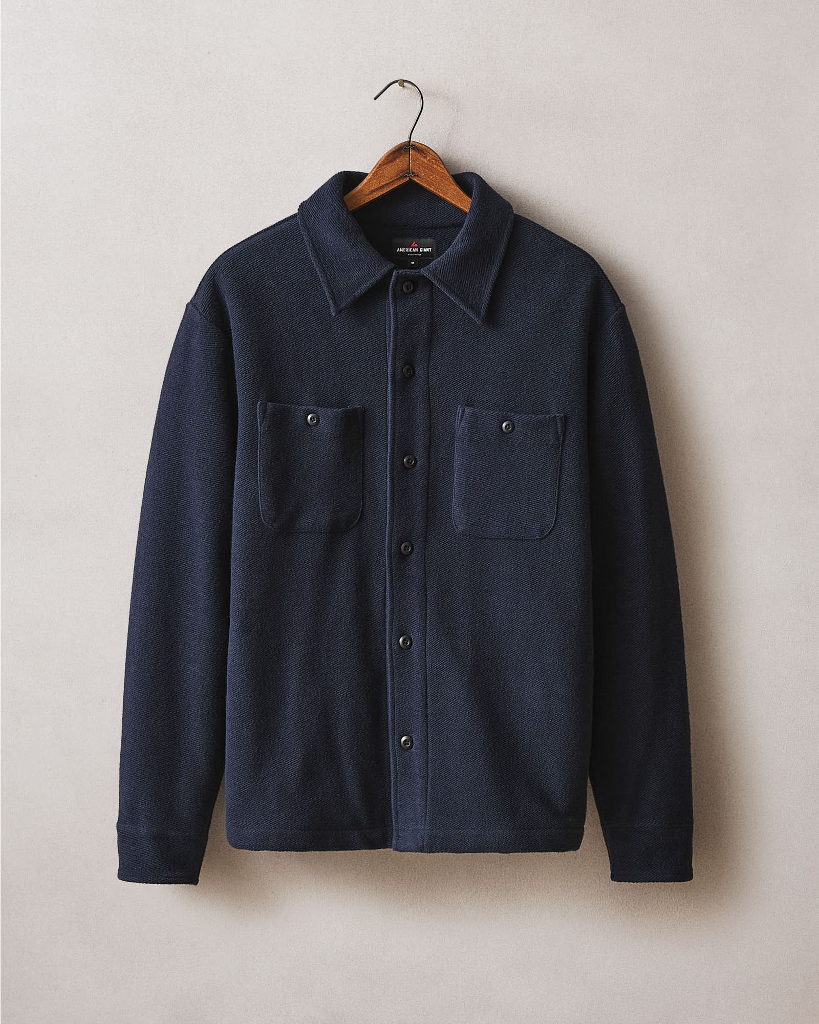 Men's French Terry Twill Shacket - Dress Navy
