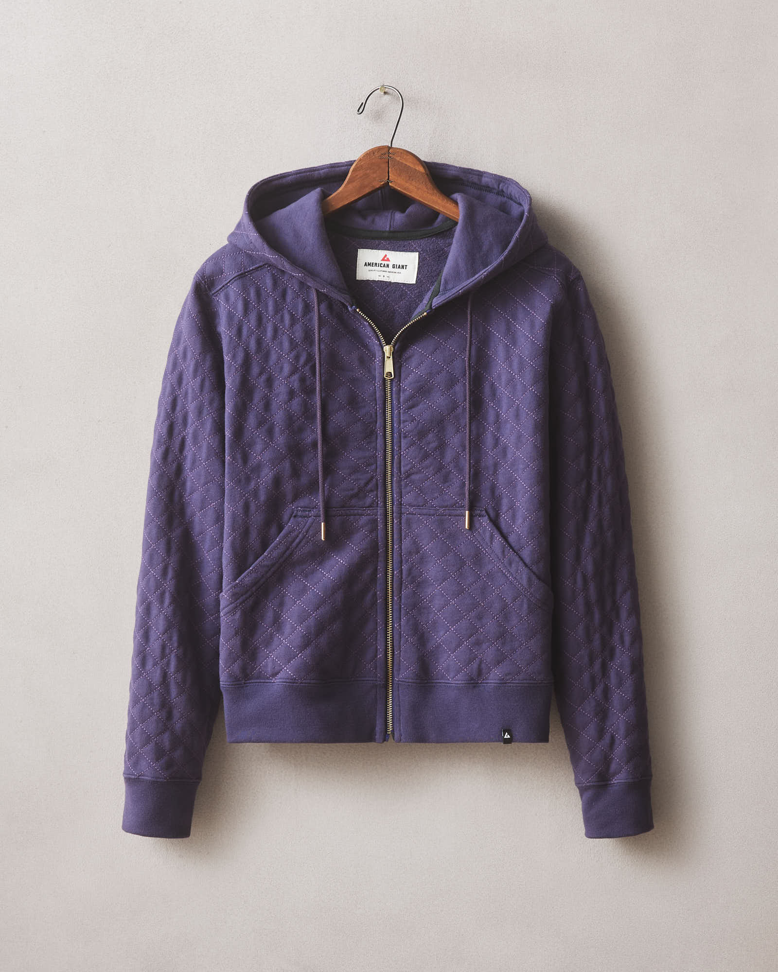Women's Diamond Stitch Classic Full Zip - Purple Velvet
