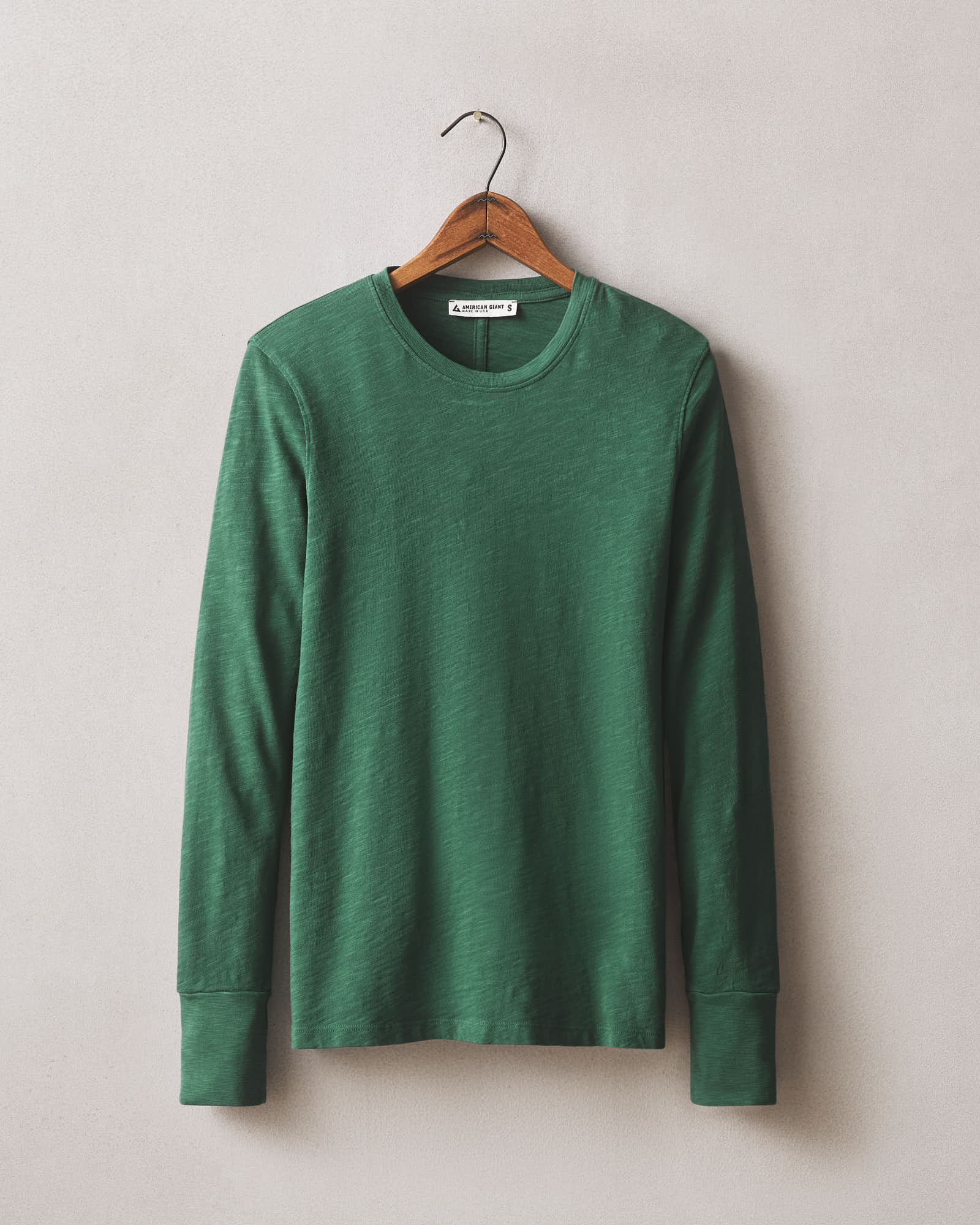 Women's Premium Slub Crew Tee Long Sleeve - Hunter Green