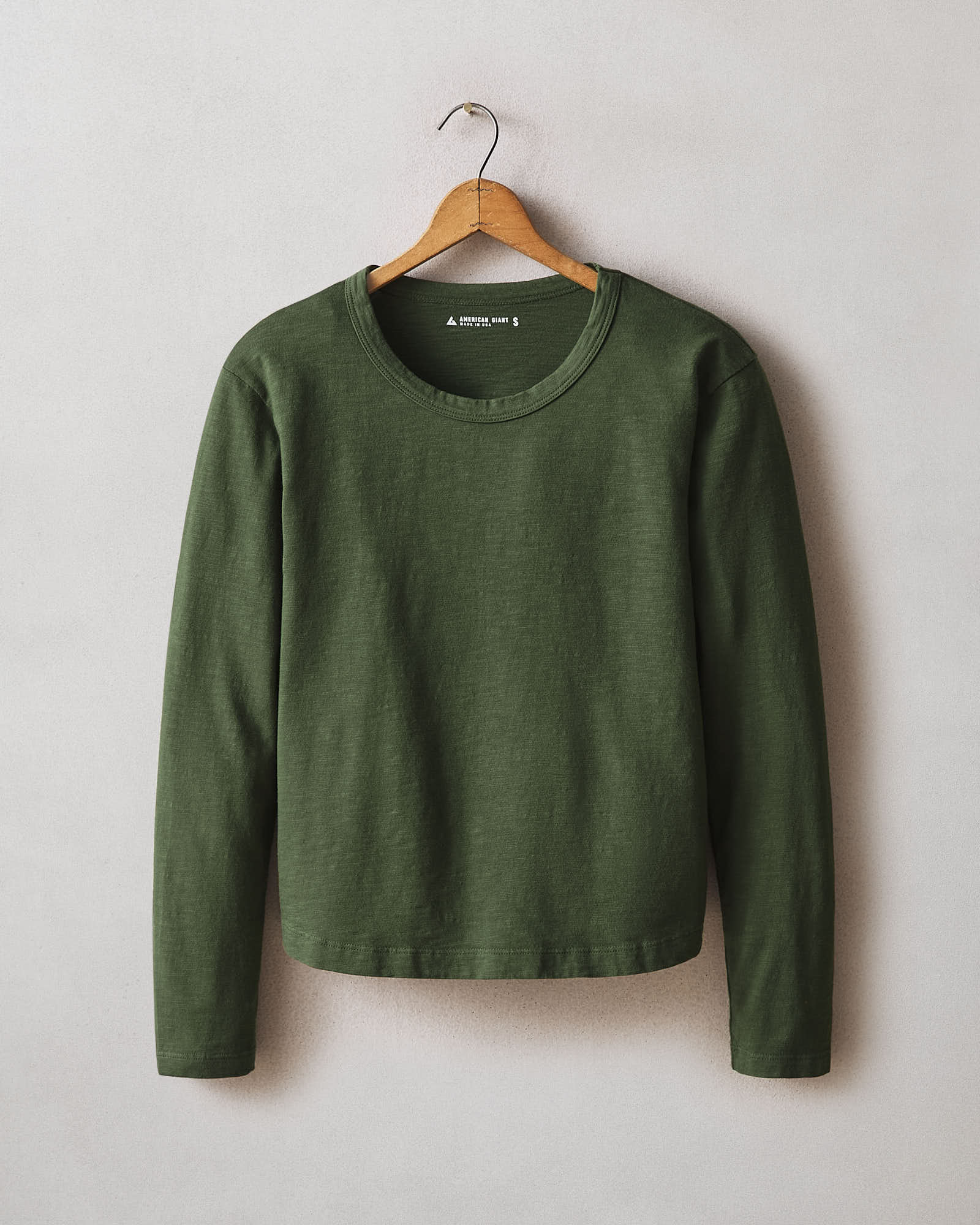 Women's Premium Slub Curved Hem Tee - Field Green