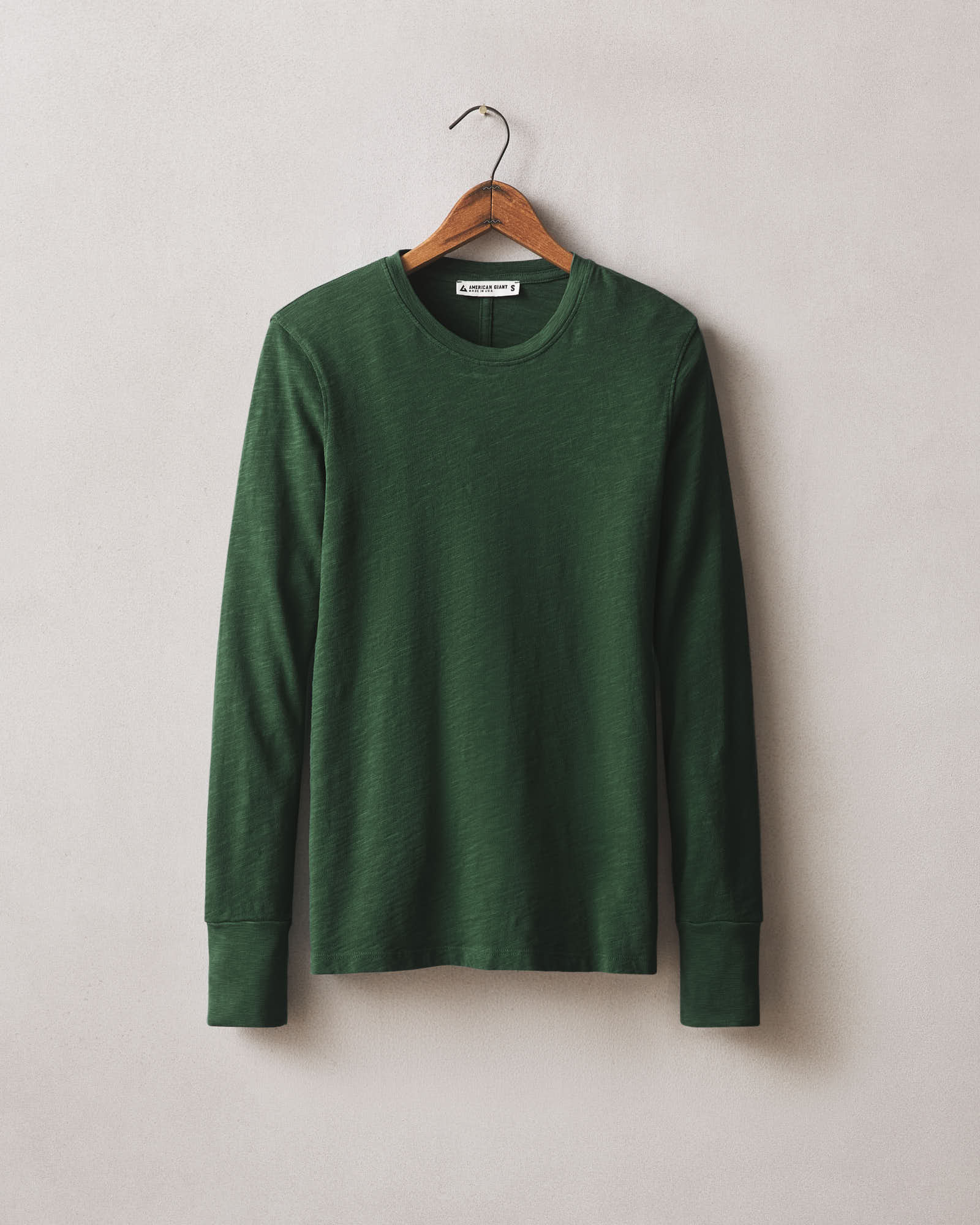 Women's Premium Slub Crew Tee Long Sleeve - Field Green