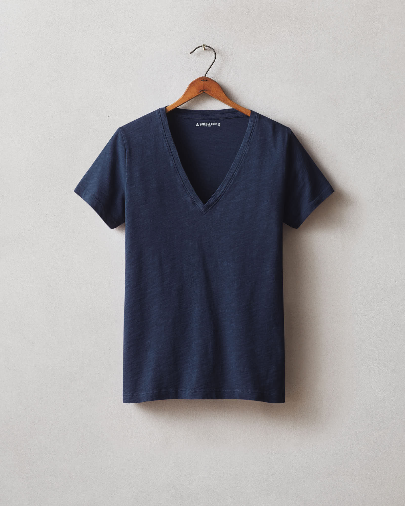 Women's Premium Slub V-Neck Tee - Navy