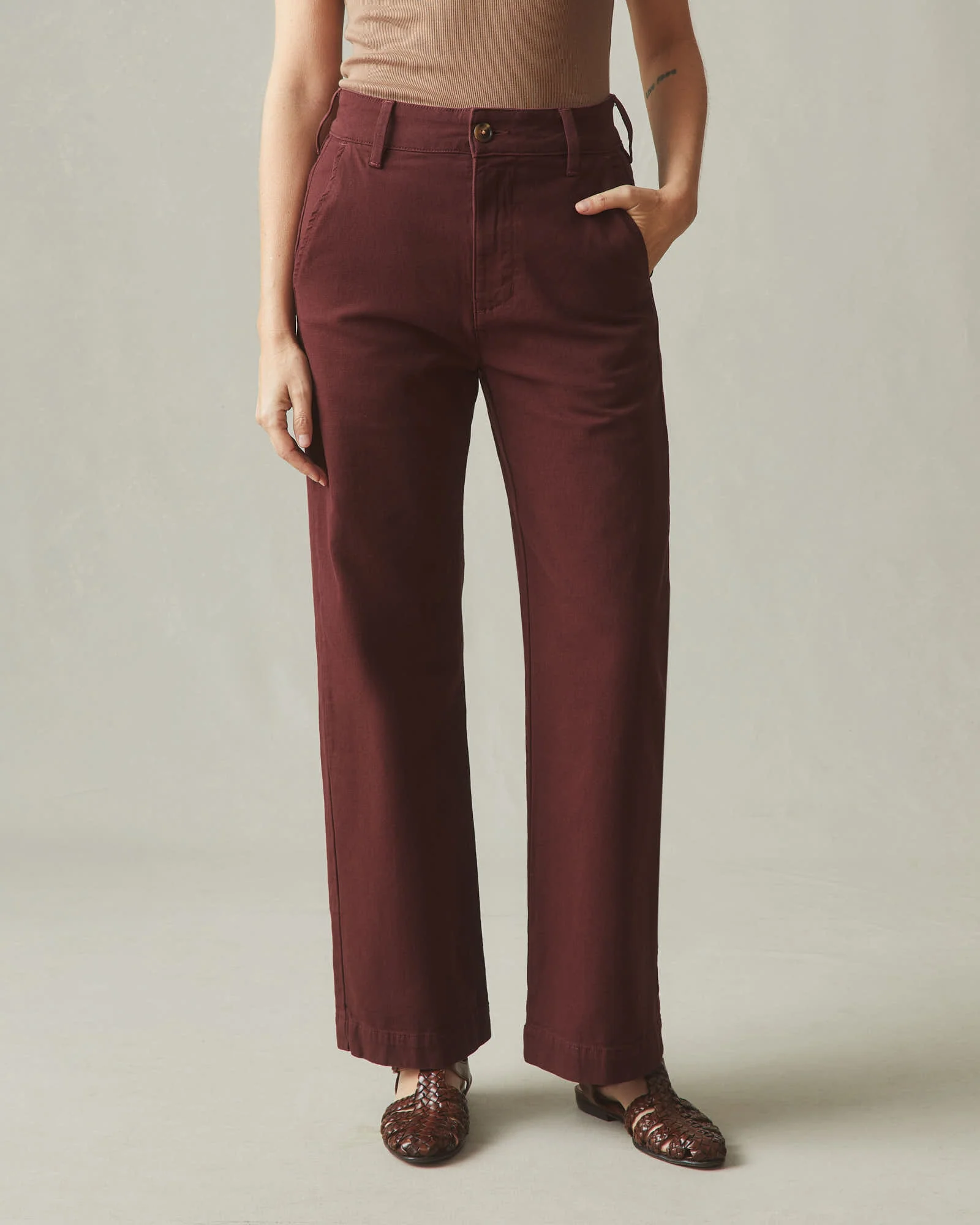 Women's Wide Leg Pant - Rum Raisin